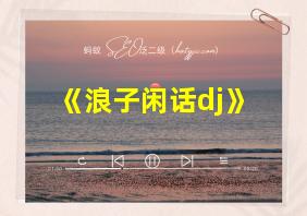 《浪子闲话dj》