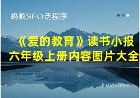 《爱的教育》读书小报六年级上册内容图片大全