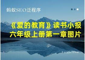 《爱的教育》读书小报六年级上册第一章图片