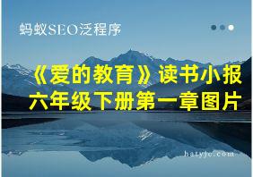 《爱的教育》读书小报六年级下册第一章图片