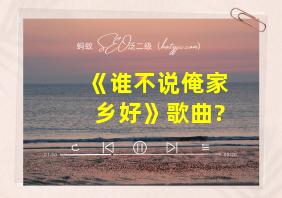 《谁不说俺家乡好》歌曲?