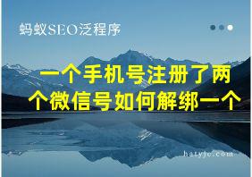 一个手机号注册了两个微信号如何解绑一个