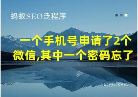 一个手机号申请了2个微信,其中一个密码忘了