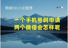 一个手机号码申请两个微信会怎样呢