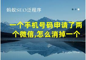 一个手机号码申请了两个微信,怎么消掉一个