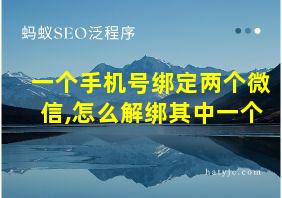 一个手机号绑定两个微信,怎么解绑其中一个