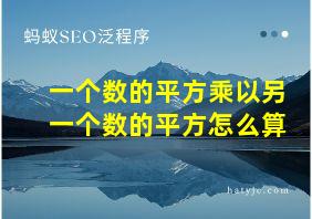 一个数的平方乘以另一个数的平方怎么算