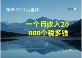 一个月收入20000个税多钱