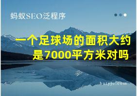 一个足球场的面积大约是7000平方米对吗