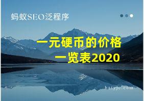 一元硬币的价格一览表2020