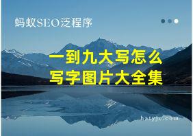 一到九大写怎么写字图片大全集