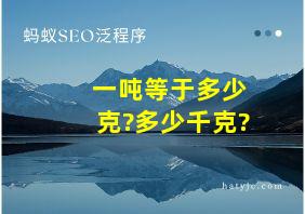 一吨等于多少克?多少千克?