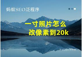 一寸照片怎么改像素到20k