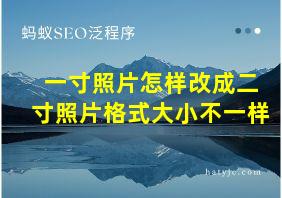 一寸照片怎样改成二寸照片格式大小不一样