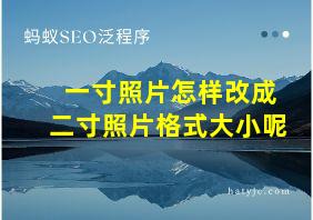 一寸照片怎样改成二寸照片格式大小呢