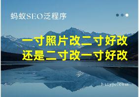 一寸照片改二寸好改还是二寸改一寸好改