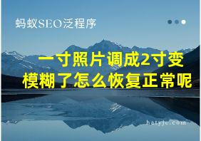 一寸照片调成2寸变模糊了怎么恢复正常呢