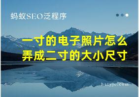 一寸的电子照片怎么弄成二寸的大小尺寸