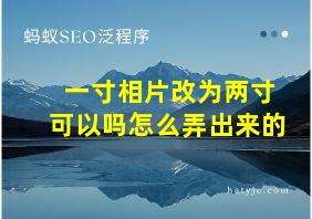 一寸相片改为两寸可以吗怎么弄出来的