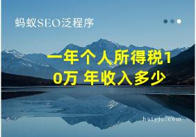 一年个人所得税10万 年收入多少