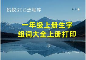 一年级上册生字组词大全上册打印