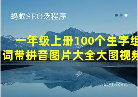 一年级上册100个生字组词带拼音图片大全大图视频