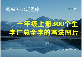 一年级上册300个生字汇总全字的写法图片