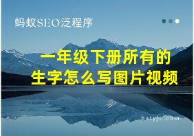 一年级下册所有的生字怎么写图片视频