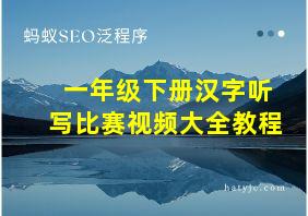 一年级下册汉字听写比赛视频大全教程