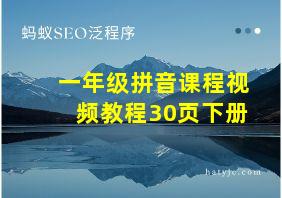 一年级拼音课程视频教程30页下册