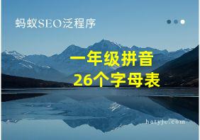 一年级拼音26个字母表