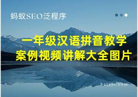 一年级汉语拼音教学案例视频讲解大全图片