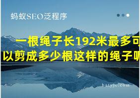 一根绳子长192米最多可以剪成多少根这样的绳子呢