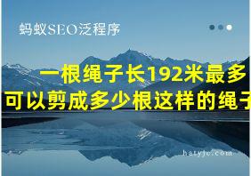 一根绳子长192米最多可以剪成多少根这样的绳子