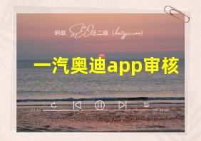 一汽奥迪app审核