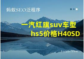 一汽红旗suv车型hs5价格H40SD