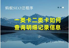 一类卡二类卡如何查询明细记录信息