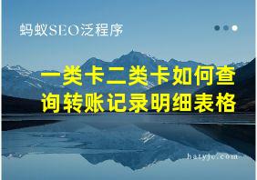 一类卡二类卡如何查询转账记录明细表格