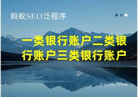 一类银行账户二类银行账户三类银行账户