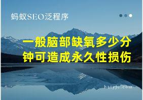 一般脑部缺氧多少分钟可造成永久性损伤