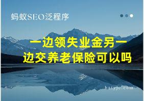 一边领失业金另一边交养老保险可以吗