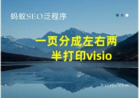 一页分成左右两半打印visio