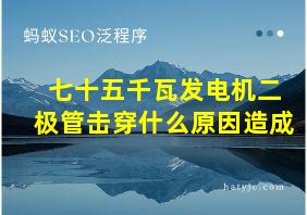 七十五千瓦发电机二极管击穿什么原因造成