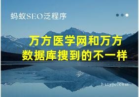 万方医学网和万方数据库搜到的不一样