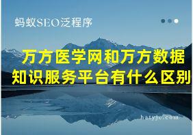 万方医学网和万方数据知识服务平台有什么区别