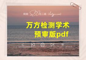 万方检测学术预审版pdf