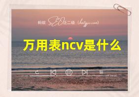 万用表ncv是什么