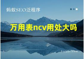 万用表ncv用处大吗