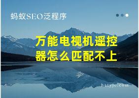 万能电视机遥控器怎么匹配不上