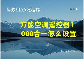 万能空调遥控器1000合一怎么设置